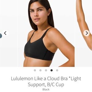 Lululemon Black Like a Cloud Bra